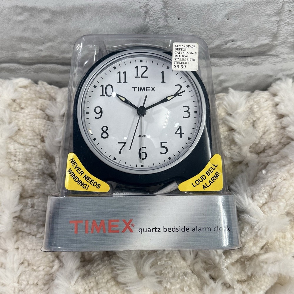 Vtg Timex Analog Alarm Clock Luminous Hands Loud Bell Alarm Style # 3612TK New